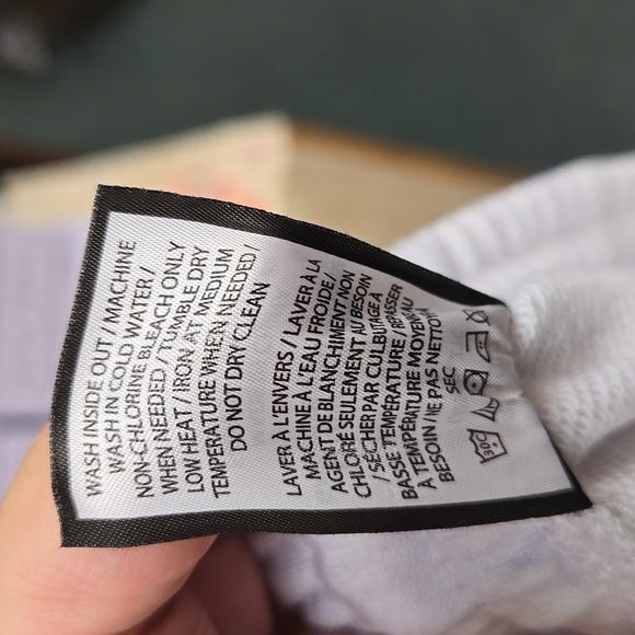 LazyPants Size M White and Purple High Waisted Sweat Shorts - Picture 7 of 7